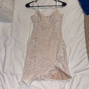 White mini lace dress